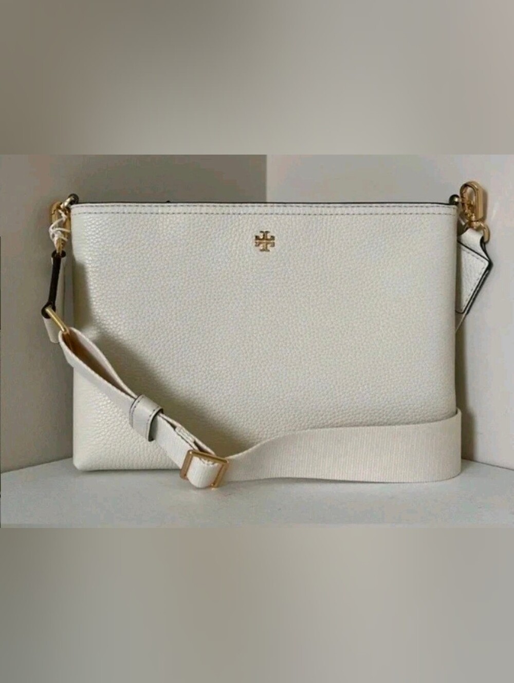 NWT Tory Burch Blake Swingpack Crossbody Clutch Leather Bag – Ivory/Off-White